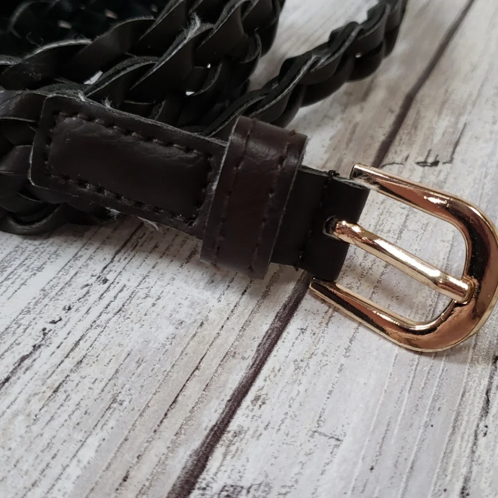 Dark brown braided belt